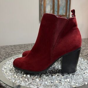 Express Deep Red Ankle Booties NWOT 8